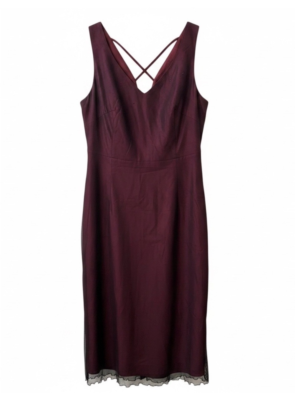 Vintage Rabbit Rabbit Rabbit Wine Sheath Dress W/mesh overlay size 16 m